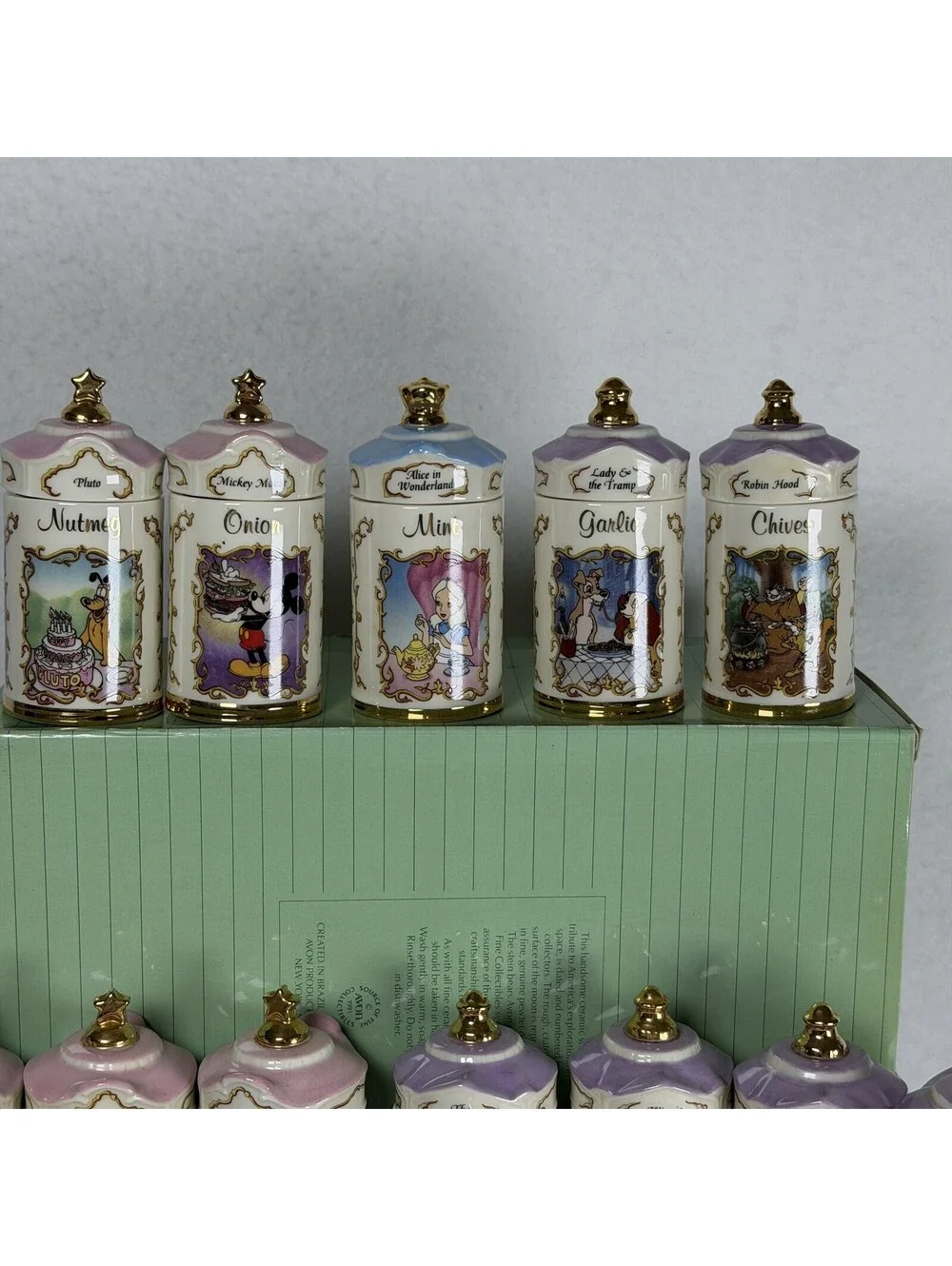 Lenox Walt Disney Spice Jar Collection 24 Pc Set Fine Porcelain S-12
